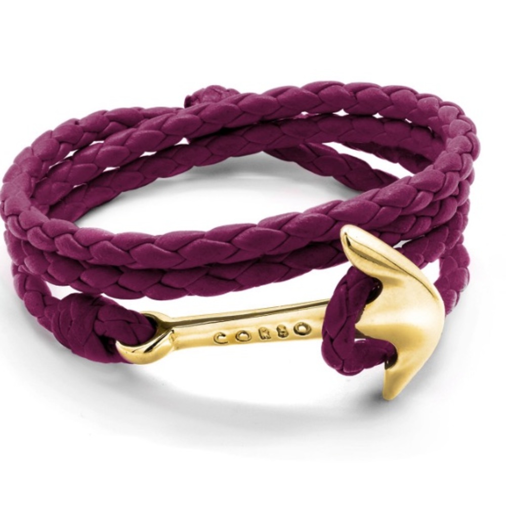 Violet Anchor bracelet with gold hardware